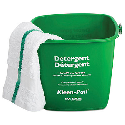 San Jamar Kleen-Pail, 6qt, Plastic, Green, 12/Carton (KP196GN)