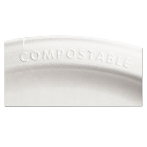 Eco-Products Renewable and Compostable Sugarcane Plates Convenience Pack, 6" dia, Natural White, 50/Pack (EPP016PK)