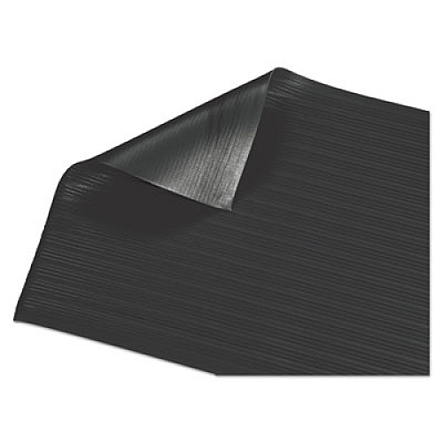 Guardian Air Step Anti-Fatigue Mat, Rectangular, Black Ribbed Surface, 24" x 36" (24020302)