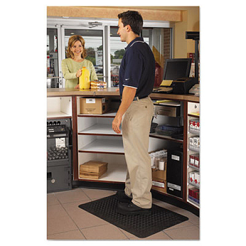 Guardian Flex Step Rubber Anti-Fatigue Mat, Polypropylene, 36 x 60, Black (24030500)
