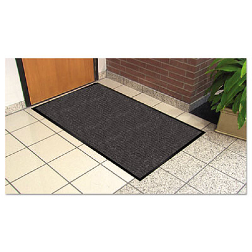 Guardian Golden Series Dual Rib Indoor Wiper Mats, Rectangular, Charcoal Gray Carpeted Surface, 48" x 72" (64040630)