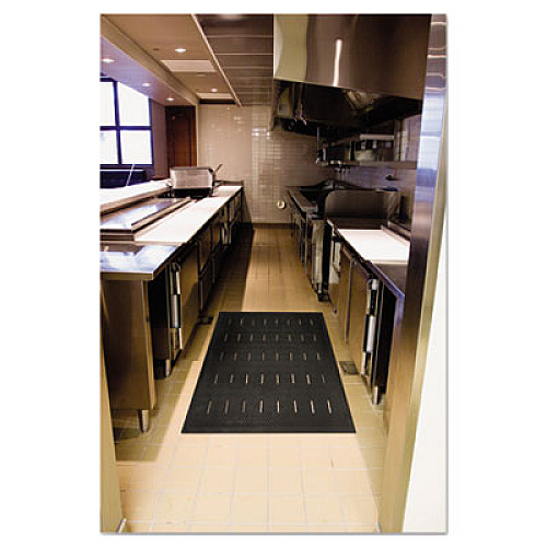 Guardian Free Flow Comfort Utility Floor Mat, 36" x 48", Black Non-Slip Vented Surface (34030401)