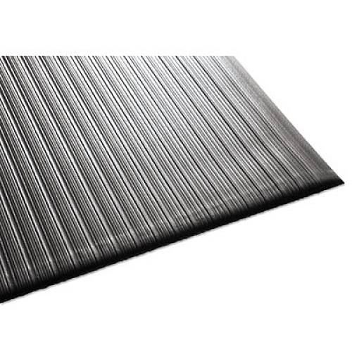 Guardian Air Step Anti-Fatigue Mat, Rectangular, Black Ribbed Surface, 24" x 36" (24020302)