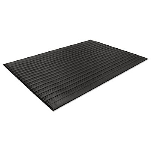 Guardian Air Step Anti-Fatigue Mat, Rectangular, Black Ribbed Surface, 36" x 60" (24030502)