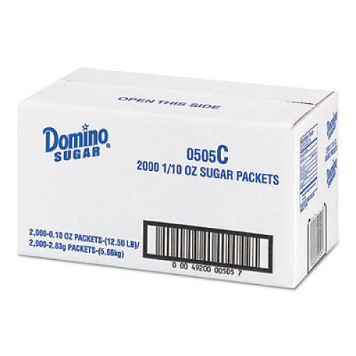 Domino Sugar Portion Packets, 0.1 Oz Packets, 2000/carton (845354)