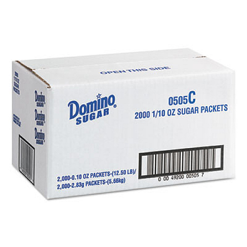 Domino Sugar Portion Packets, 0.1 Oz Packets, 2000/carton (845354)