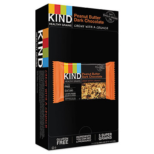KIND Healthy Grains Bar, Peanut Butter Dark Chocolate, 1.2 oz, 12/Box (18083)
