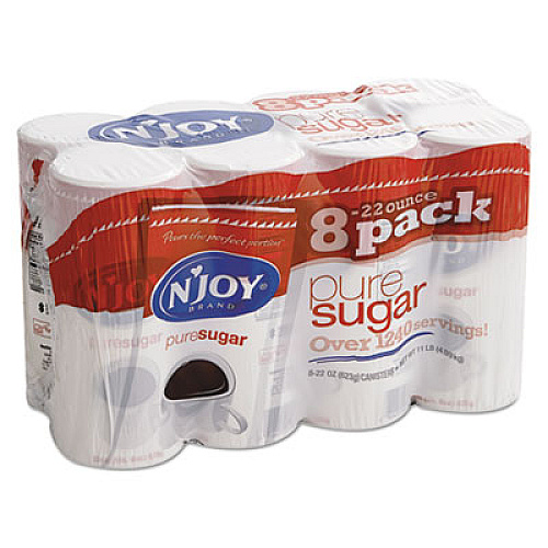 N'Joy Pure Sugar Cane, 22 oz Canisters, 8/Carton (827820)