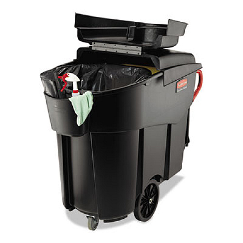 Rubbermaid Commercial Mega BRUTE Mobile Container, 120 gal, Plastic, Black (9W73BLA)