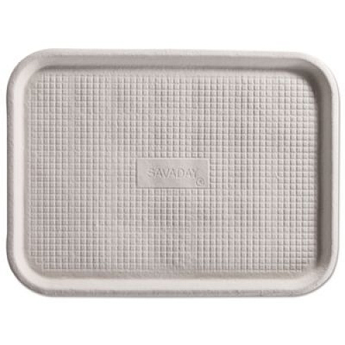Chinet Savaday Molded Fiber Flat Food Tray, 16 x 12, White, Paper, 200/Carton (20803CT)
