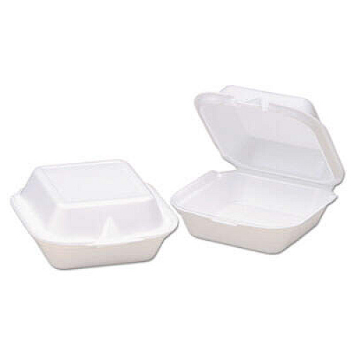 Genpak SN227 Snap It Hinged-Lid Foam Food Container