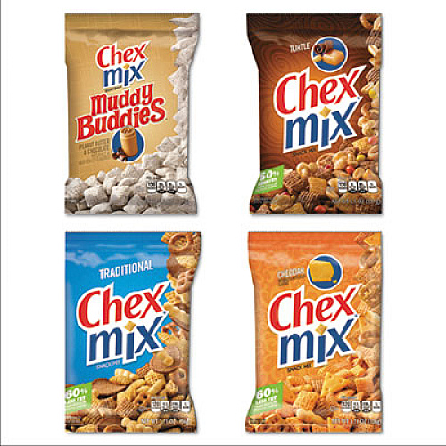 Chex Mix, Cheddar Flavor Trail Mix, 3.75 oz Bag, 8/Box (SN14839)