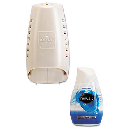 Renuzit Wall Mount Air Freshener Dispenser, 3.75" x 3.25" x 7.25", Silver (04395)