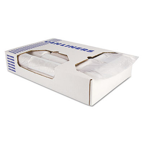 Heritage High-Density Waste Can Liners, 30 gal, 10 mic, 30" x 37", Natural, 500/Carton (Z6037MNR01)