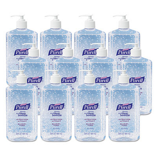 PURELL Advanced Hand Sanitizer Refreshing Gel, 20 oz Pump Bottle, Clean Scent, 12/Carton (302312)