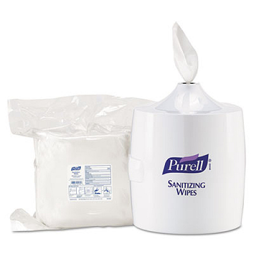 PURELL Hand Sanitizer Wipes Wall Mount Dispenser, 1,200/1,500 Wipe Capacity, 13.3 x 11 x 10.88, White (901901)