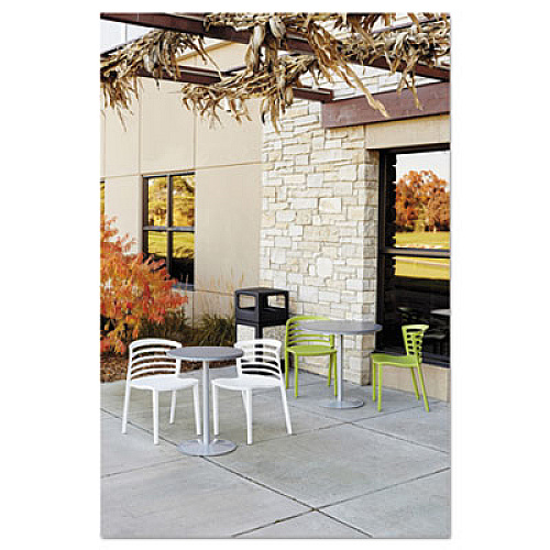 Safco Canmeleon Aggregate Panel Receptacles, Side-Open, 38 gal, Polyethylene, Black (9472NC)
