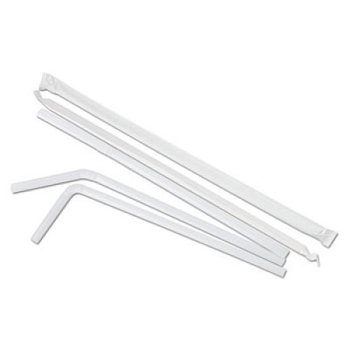 Boardwalk Flexible Wrapped Straws, 7 3/4", White, 500/pack (BWKFSTW775W25PK)