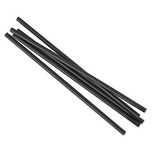 Boardwalk Jumbo Straws, 7.75", Plastic, Black, Unwrapped, 250/Pack, 50 Packs/Carton (BWKJSTU775B50)