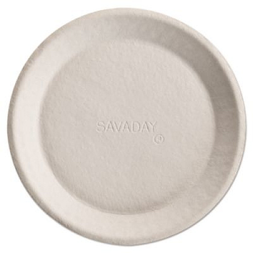 Chinet Savaday Molded Fiber Plates, Paper, 10" dia, Cream, 500/Carton (10117)