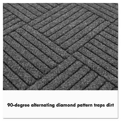 Guardian EcoGuard Diamond Floor Mats, Rectangular with Single Fan, Charcoal Gray Carpeted Surface, 96" x 48" (EGDSF040804)