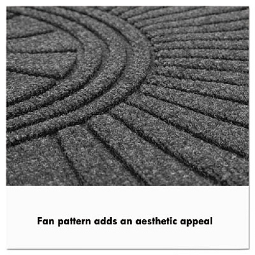 Guardian EcoGuard Diamond Floor Mats, Rectangular with Single Fan, Charcoal Gray Carpeted Surface, 96" x 48" (EGDSF040804)