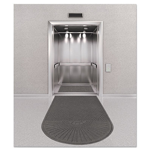 Guardian EcoGuard Diamond Floor Mats, Rectangular with Single Fan, Charcoal Gray Carpeted Surface, 72" x 36" (EGDSF030604)