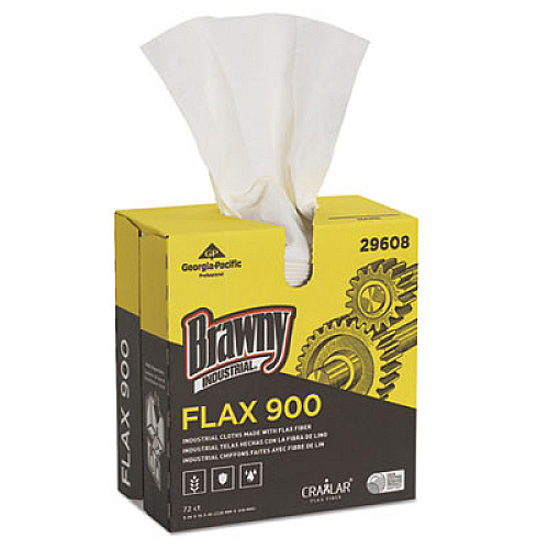 Brawny Professional FLAX 900 Heavy Duty Cloths, 9 x 16 1/2, White, 72/Box, 10 Box/Carton (29608)