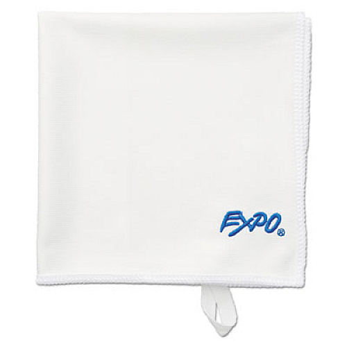 EXPO Microfiber Cleaning Cloth, 1-Ply, 12 x 12, Unscented, White (1752313)