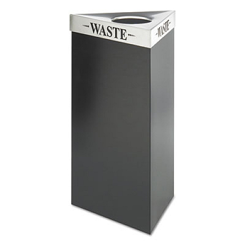 Safco Trifecta Waste Receptacle Lid, Laser Cut "WASTE" Inscription, 20w x 20d x 3h, Stainless Steel (9560WA)