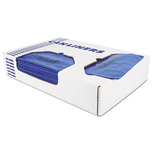 Heritage Healthcare Biohazard Printed Can Liners, Biohazard Infectious Waste, 30 gal, 1.3 mil, 30" x 43", Blue, Flat Pack, 200/Carton (A6043PX)