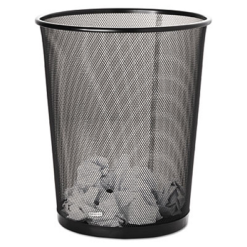Rolodex Steel Round Mesh Trash Can, 4.5 gal, Black (22351)