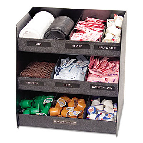 Vertiflex Commercial Grade Vertical Condiment Organizer, 9 Compartments, 14.5 x 11.75 x 15, Black (VFC1515)
