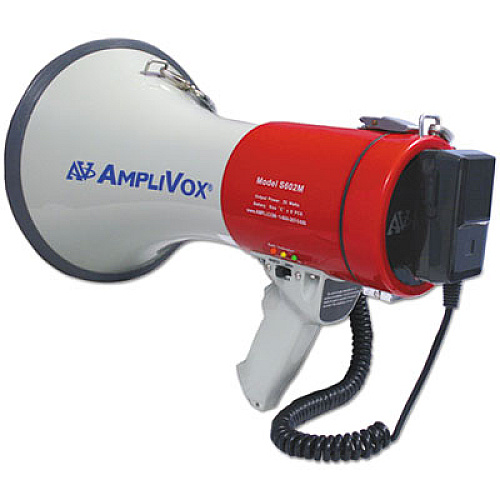 AmpliVox MityMeg Piezo Dynamic Megaphone, 25W w/Coiled Microphone (S602MR)