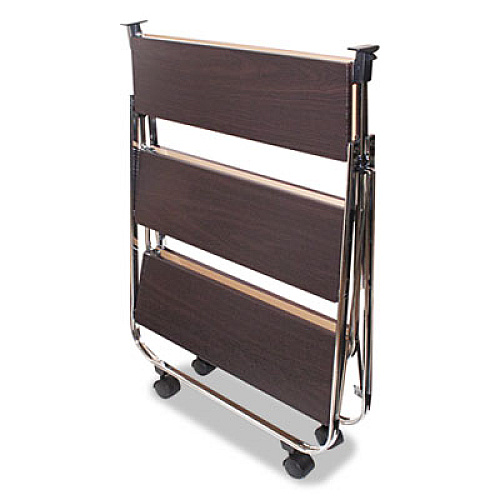 Vertiflex CLICK-N-FOLD UTILITY CART, 26.5W X 15.75D X 31.5H, CHROME/BROWN (VF51022)