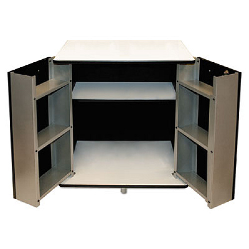 Vertiflex Refreshment Stand, Two-Shelf, 29.5w x 21d x 33h, Black/White (35157)