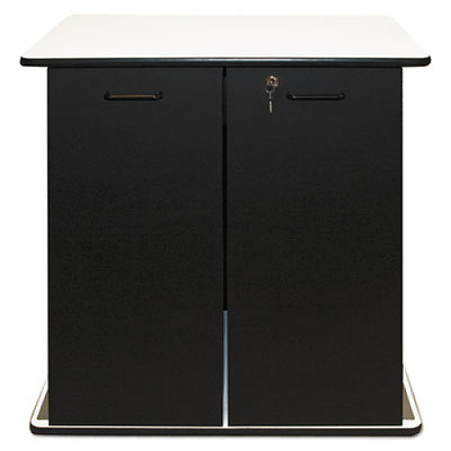 Vertiflex Refreshment Stand, Two-Shelf, 29.5w x 21d x 33h, Black/White (35157)
