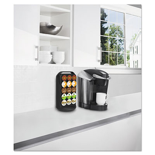 Mind Reader Coffee Pod Carousel, Fits 30 Pods, 6 7/8 x 6 7/8 x 12 5/8, Black (CRS02BLK)