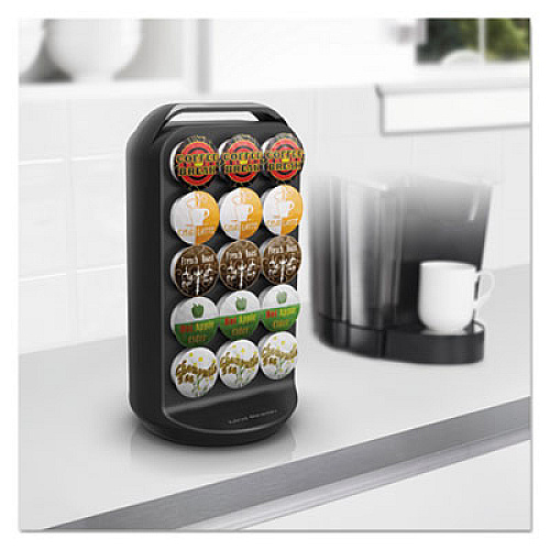 Mind Reader Coffee Pod Carousel, Fits 30 Pods, 6 7/8 x 6 7/8 x 12 5/8, Black (CRS02BLK)