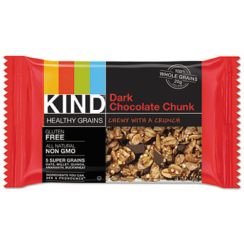 KIND Healthy Grains Bar, Dark Chocolate Chunk, 1.2 oz, 12/Box (18082)