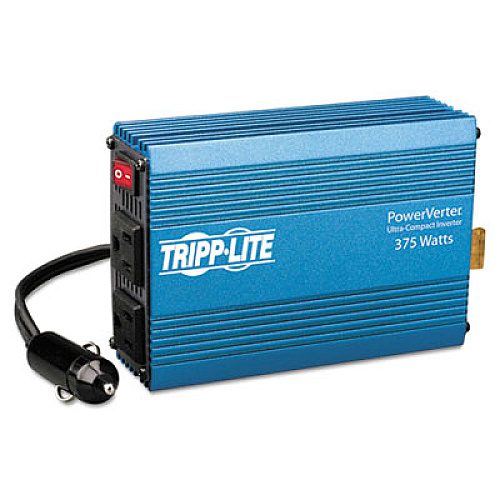 Tripp Lite PowerVerter Ultra-Compact Car Inverter, 375W, 12V Input/120V Output, 2 Outlets (PV375)