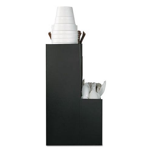 Mind Reader Coffee Condiment Caddy Organizer, 10 Compartments, 5.4 x 11 x 12.6, Black (CAD01BLK)
