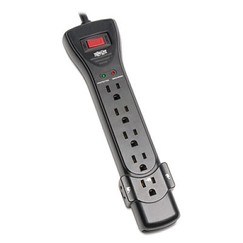 Tripp Lite Protect It! Surge Protector, 7 Outlets, 7 ft Cord, 2160 Joules, Black (SUPER7B)