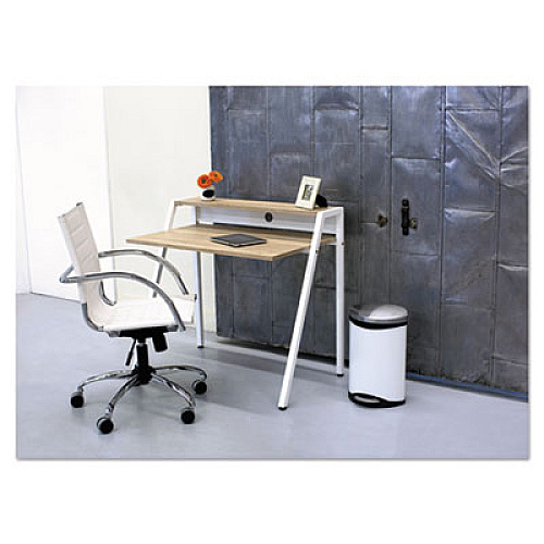 Safco Step-On Medical Receptacle, 3 gal, Steel, White (9901WH)