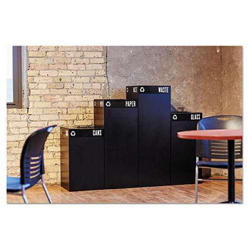 Safco Public Square Recycling Receptacles, Paper Recycling, 42 gal, Steel, Black (2984BL)