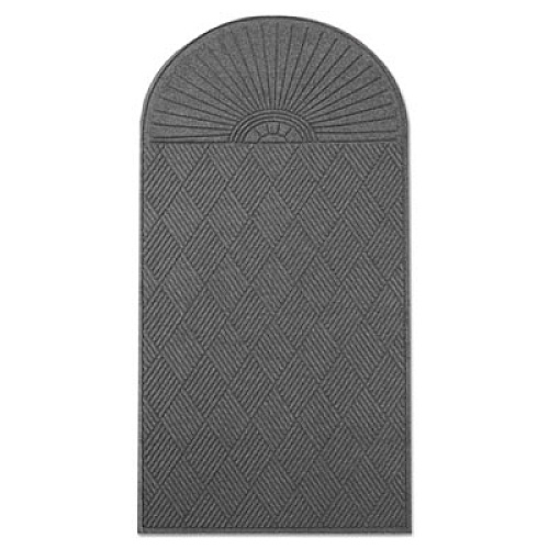 Guardian EcoGuard Diamond Floor Mats, Rectangular with Single Fan, Charcoal Gray Carpeted Surface, 96" x 48" (EGDSF040804)