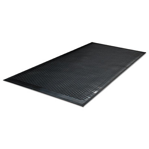 Guardian Clean Step Outdoor Rubber Scraper Mat, Black Ribbon Ribbed Polypropylene Surface, 36" x 60" (14030500)