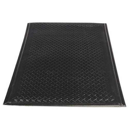 Guardian Soft Step Supreme Anti-Fatigue Floor Mat, Rectangular, Black Cross-Hatch Embossed Surface, 24" x 36" (24020301DIAM)