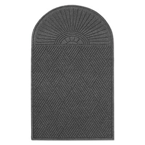 Guardian EcoGuard Diamond Floor Mats, Rectangular with Single Fan, Charcoal Gray Carpeted Surface, 72" x 36" (EGDSF030604)