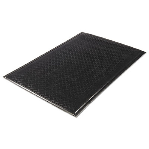Guardian Soft Step Supreme Anti-Fatigue Floor Mat, Rectangular, Black Cross-Hatch Embossed Surface, 24" x 36" (24020301DIAM)